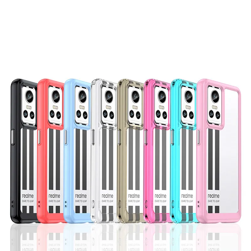 For Realme Gt Neo3 5G Case Realme Gt Neo3 Cover Colorful Soft Edge Silicone Transparent Shockproof Bumper Realme Gt Neo3 Neo 2T