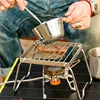Multifunction Folding Campfire Grill Stand Tourism Portable Camping Grill Grate Outdoor Cookware BBQ Rack Wood Gas Stove Bracket 4