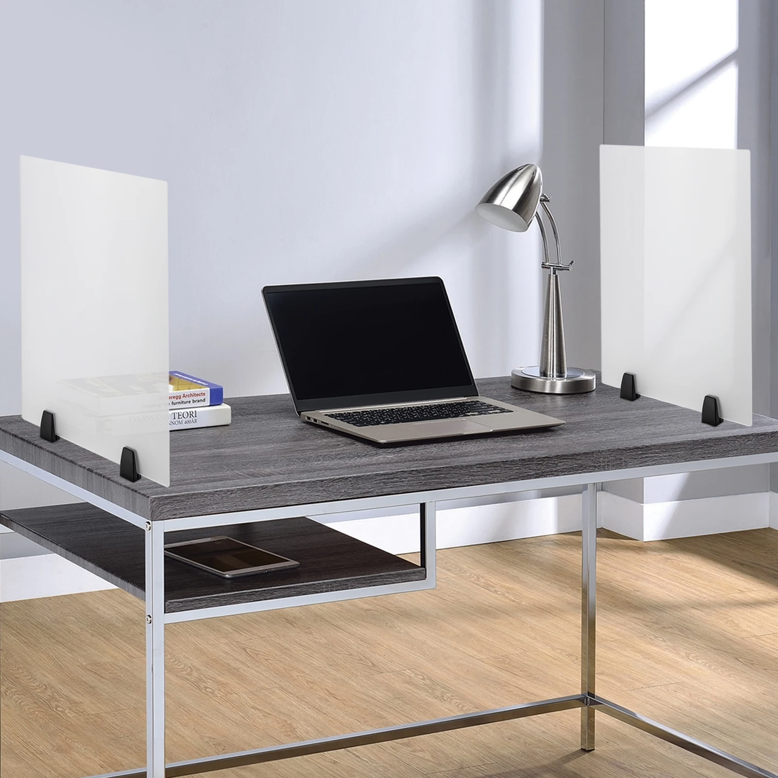 2 Pcs 24*18 Inch Acrylic Office Desk Privacy Panels Frosting Process Desk Privacy Divider for Office 5