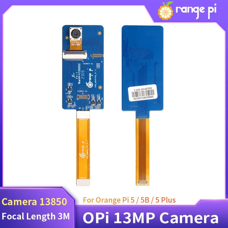 

Official Orange Pi 13MP Camera 13850 Focal Length 3000mm for RK3358 RK3358S Orange Pi 5 / 5B / 5 Plus Boards HD Camera Module