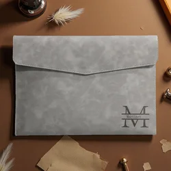 Personalized PU Leather A4 Document Bag - Stylish Organizer in 5 Colors (GRAY)