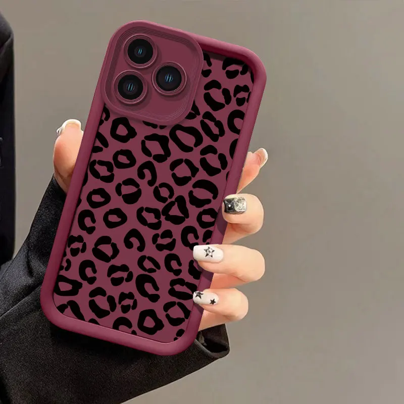 Leopard Print Shockproof Silicone Phone Case with Soft Bumper