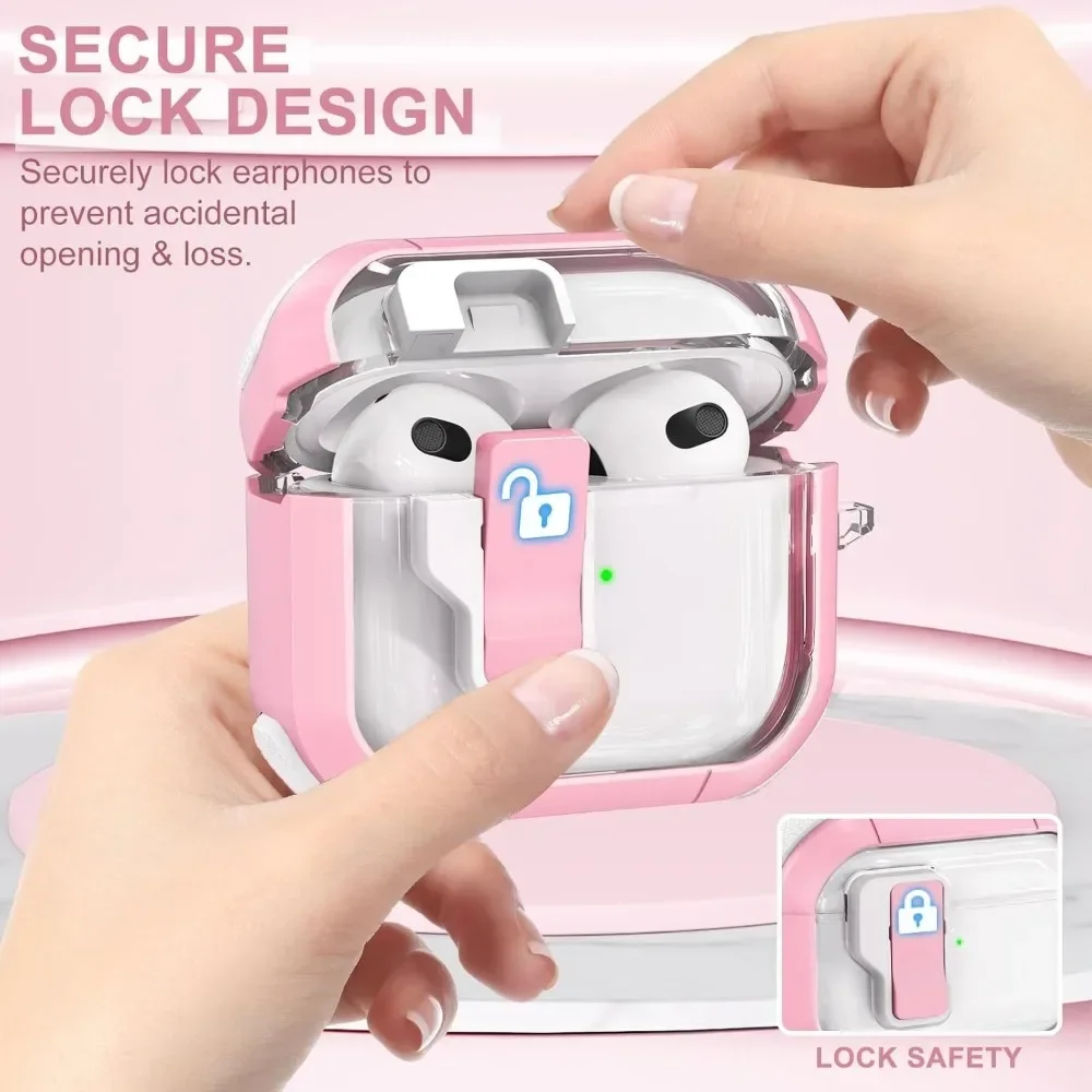 Shockproof TPU Earphone Cover with Keychain and Magnetic Closure