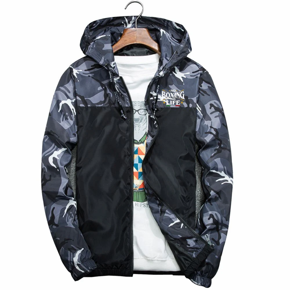 Mens Camouflage Zipper Hoodie Jacket