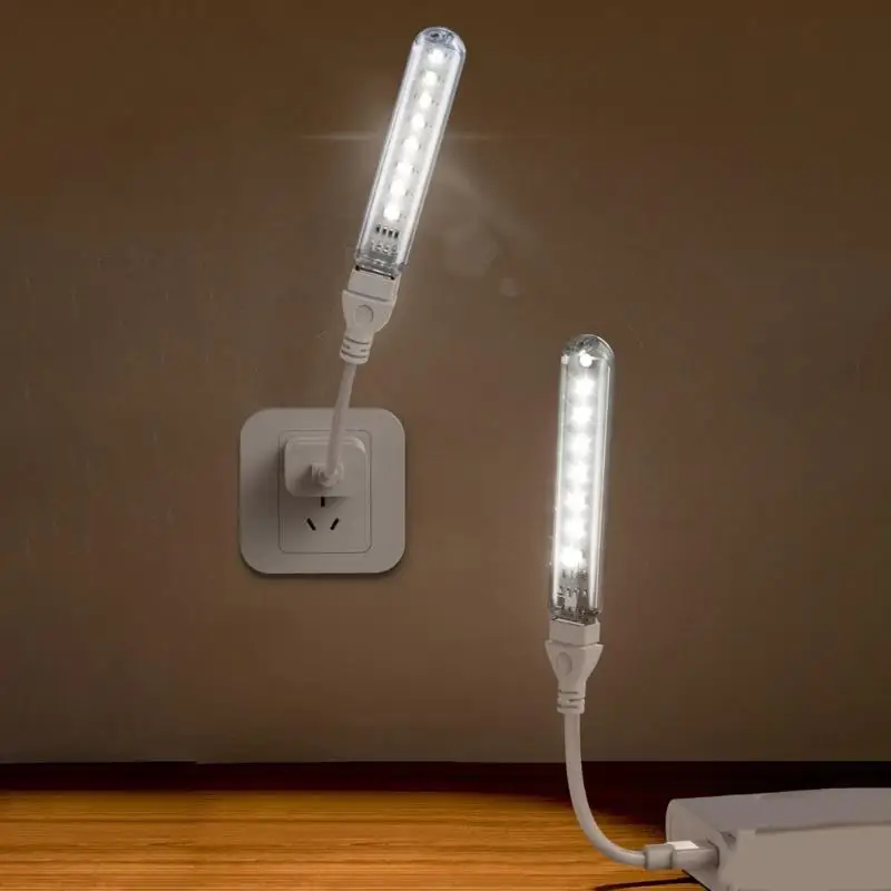 옥외 야영과 학문을 위한 652F 8개의 LED USB 밤 빛 책상용 램프 5V1A 입력