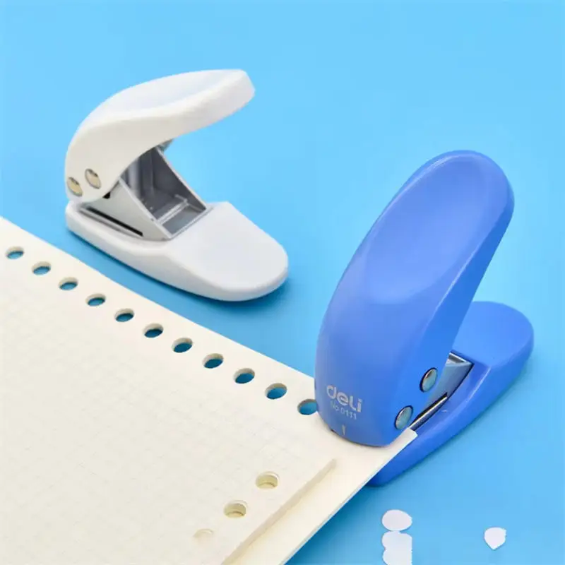 Mini Paper Punch Manual Portable Size PVC Stainless Steel 1 Hole Punch Machine Office School Supplies 6mm Round Hole Punch