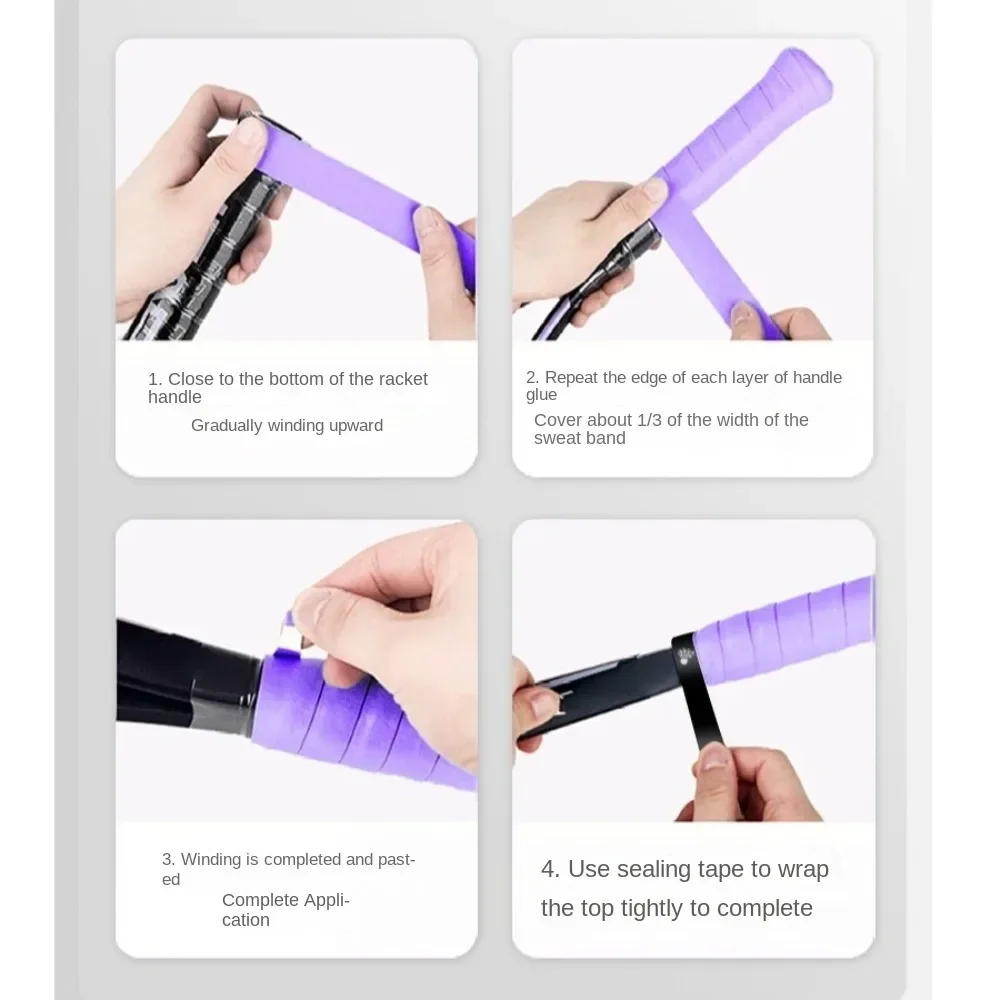 Non-slip Badminton Racket Handle Grip Gradient Overgrip Tape Winding Tennis Racket Rubber Grip Racquet Supplies Outdoor Sports racket grips racket tape badminton overgrip