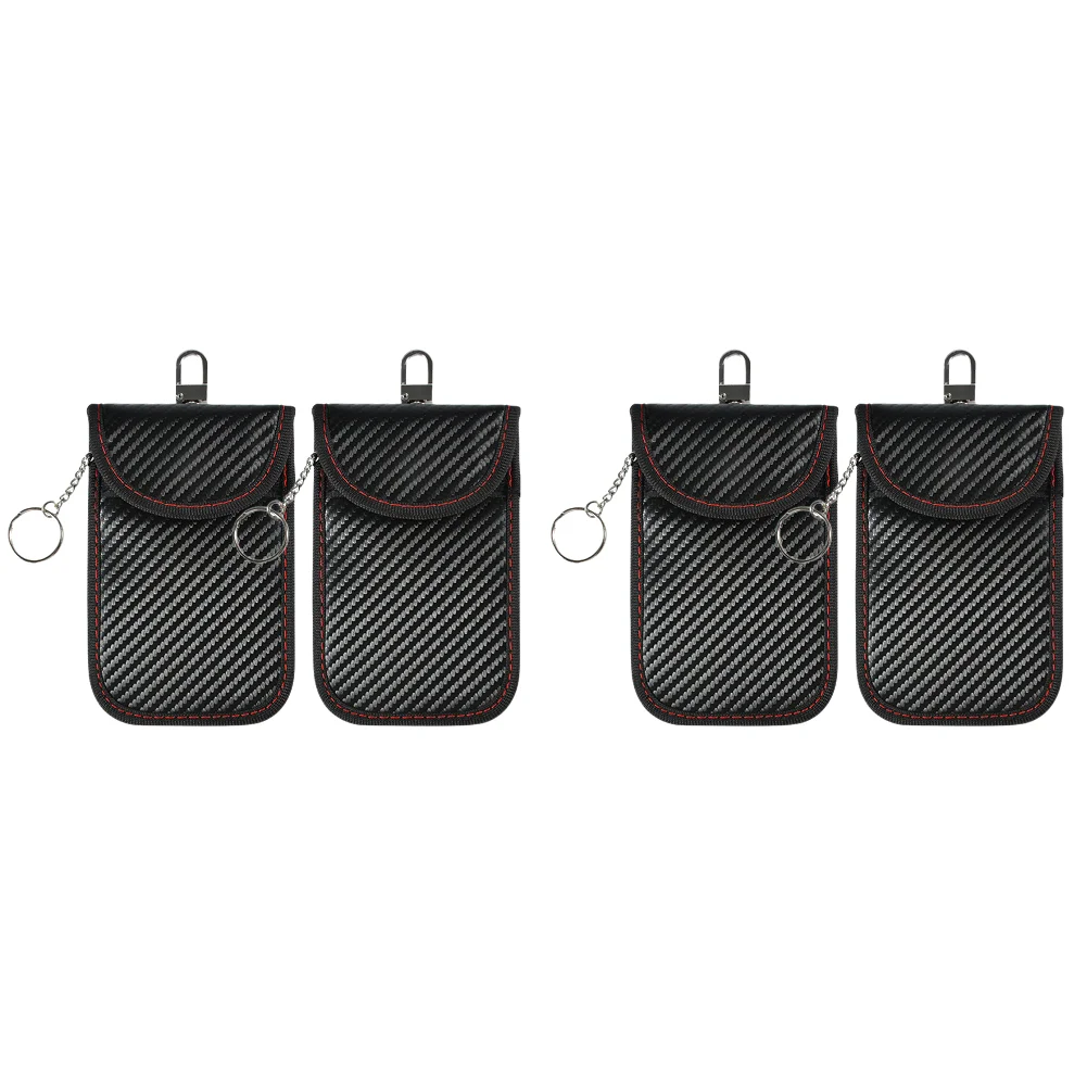 Premium Car Key Signal Blocker Pouch - Leather Anti-Theft RFID Shielding Bag
