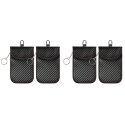 Premium Car Key Signal Blocker Pouch - Leather Anti - Theft RFID Shielding Bag (4PCS)