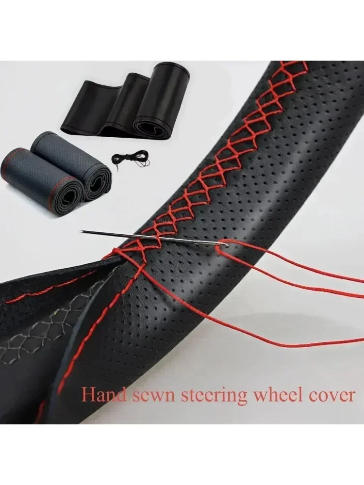 PU Leder Lenkrad Abdeckung Für Auto Flechten Lenkrad Schutz Abdeckungen Anti Scratch Lenkung Zubehör – Detail 2