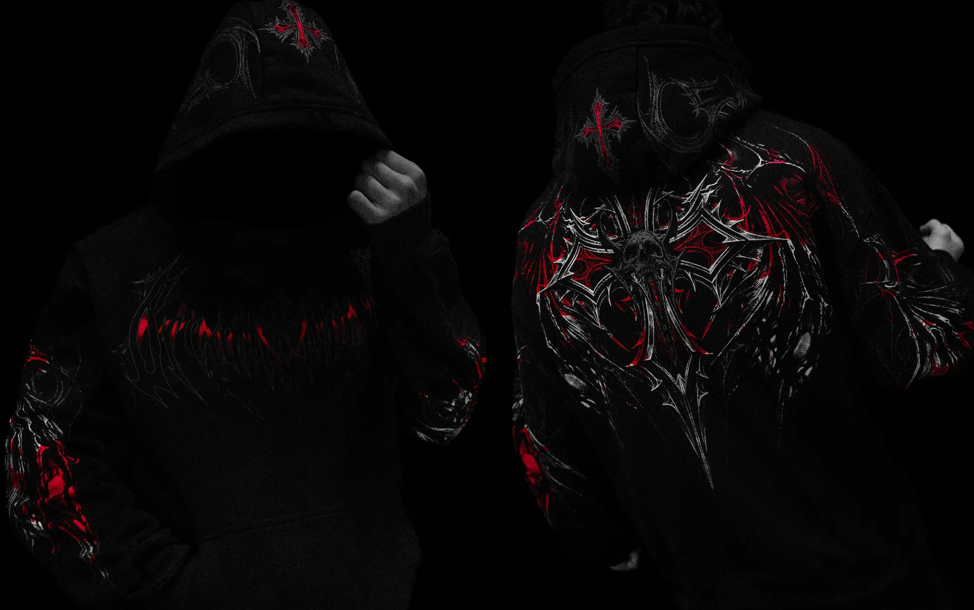 Breathedivinity Dark Wind Hooded Sweatshirt with Print - Unique Style Jacket for Retro Streetwear Hoodie