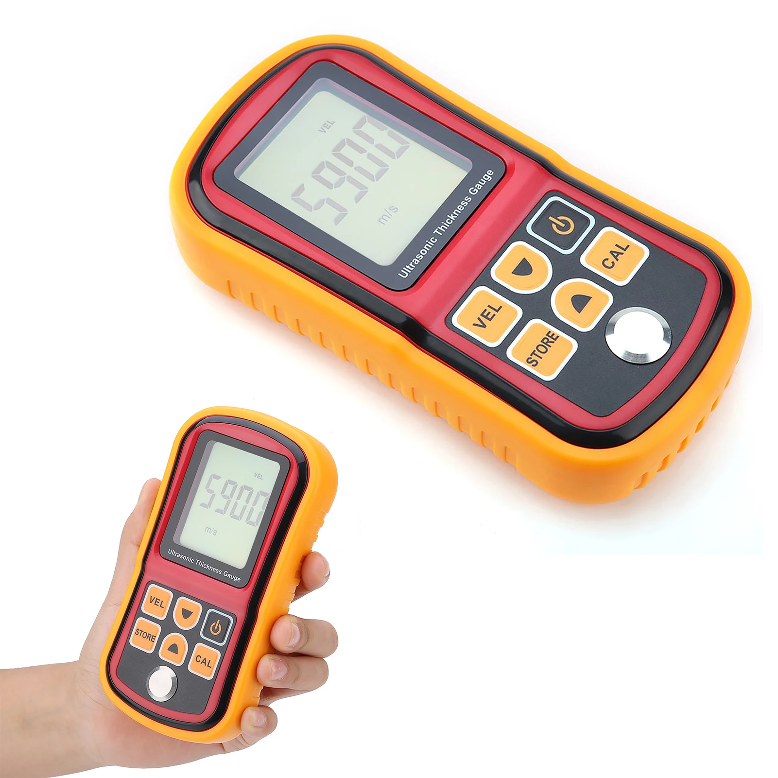 Digital Thickness Tester Thickness Gauge Tester GM100 Digital Ultrasonic Gauge 1.2-300mm Steel Width Testing Monitor