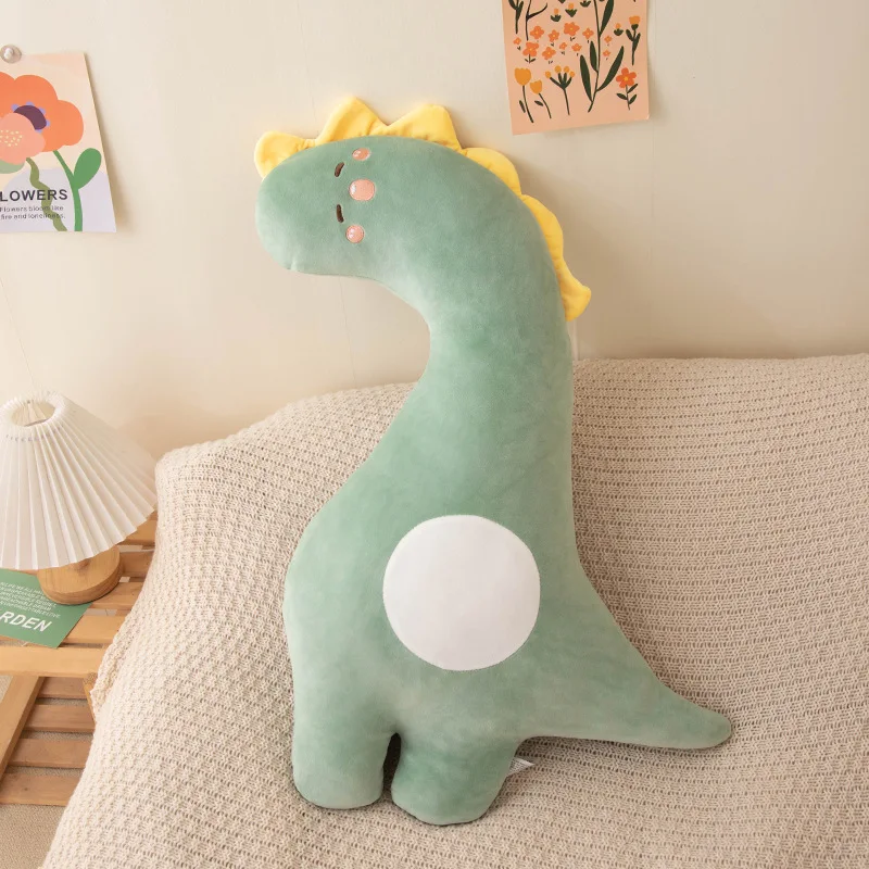 Cute Pink Alpaca Crooked Neck Pillow Green Dinosaur Stuffed Animal Bed with Legs Sandwiched Kawaii Giraffe Plush Toy Sofa Pillow