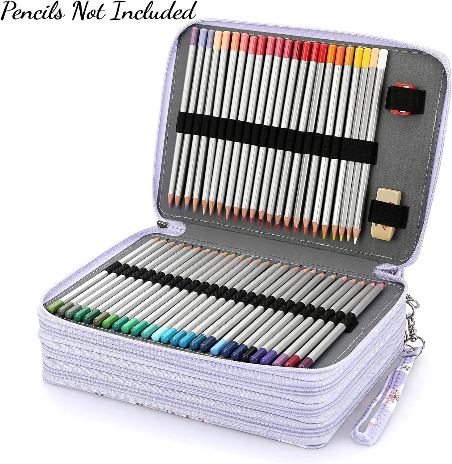 Colored Pencil Case 200 Slots Pen Pencil Bag Organizer with Handle