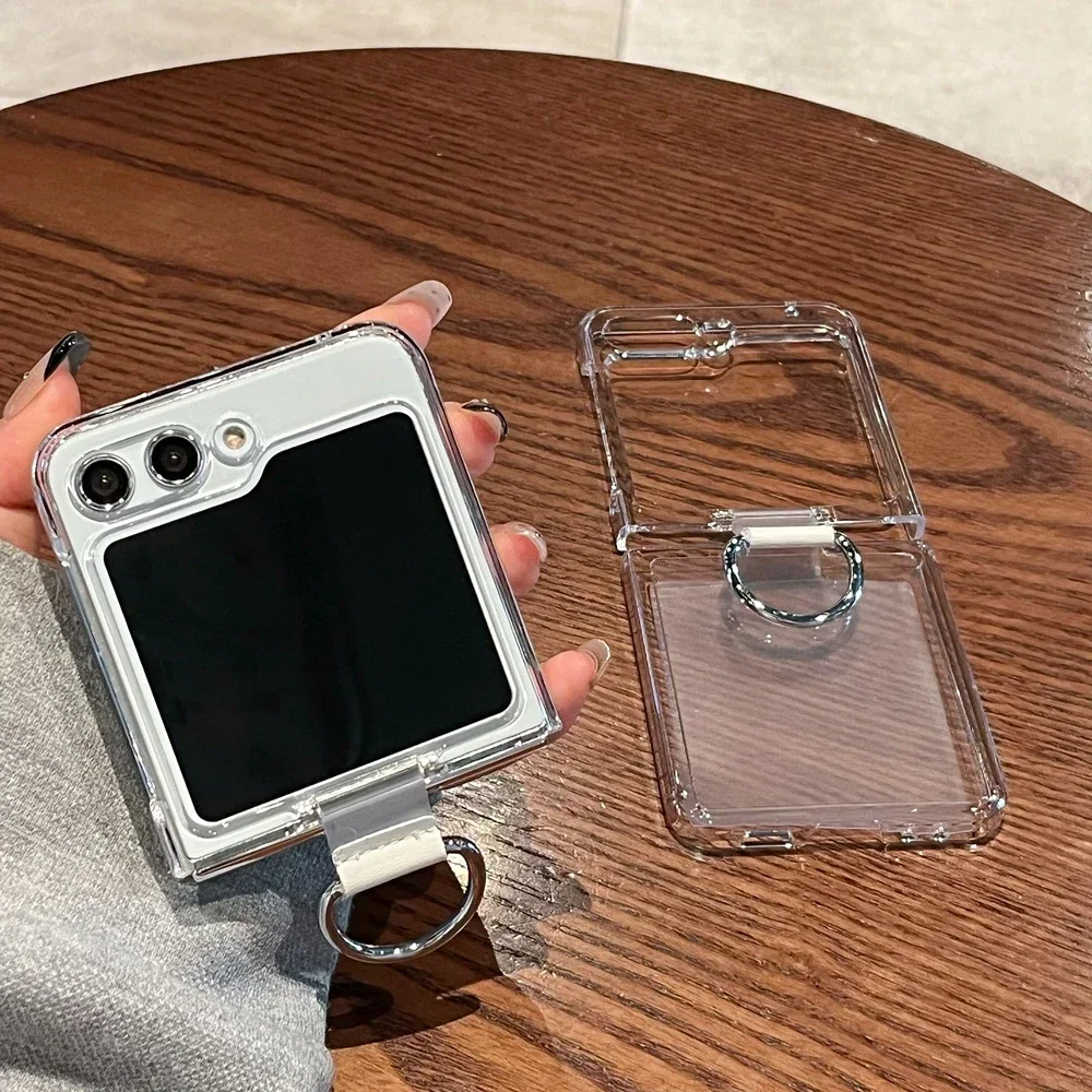 Luxury Transparent Ring Holder Case - Hard Ultra Slim Clear Acrylic Cover
