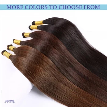 JSNME Bulk Human Hair Extensions 100% real human Hair Extension Straight 50g Black Brown Blonde 613 Color For Salon 14"-26" Inch 1