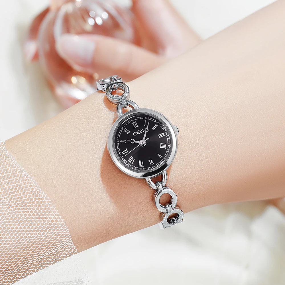 Cute Ultra-thin Ladies Bangle Watches 30M Water Resistance Hollow Alloy Bracelet Top Brand Luxury Quartz Wrist Watch for Women