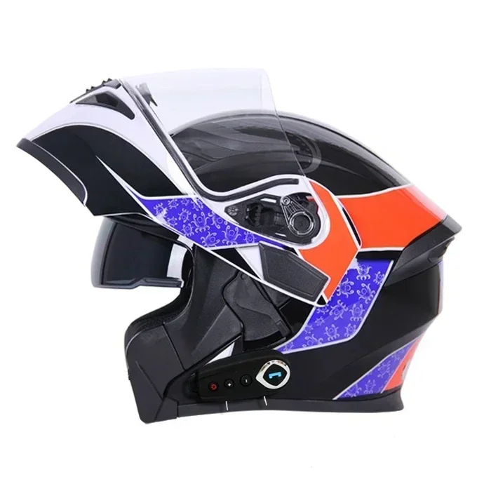 Motorcycle Bluetooth Helmets,Full Face Flip Up Dual Visors Modular Helmets,DOT Approved Helmet,Men And Women Motorbike Helmets (13, XL=(61~62CM - View #8