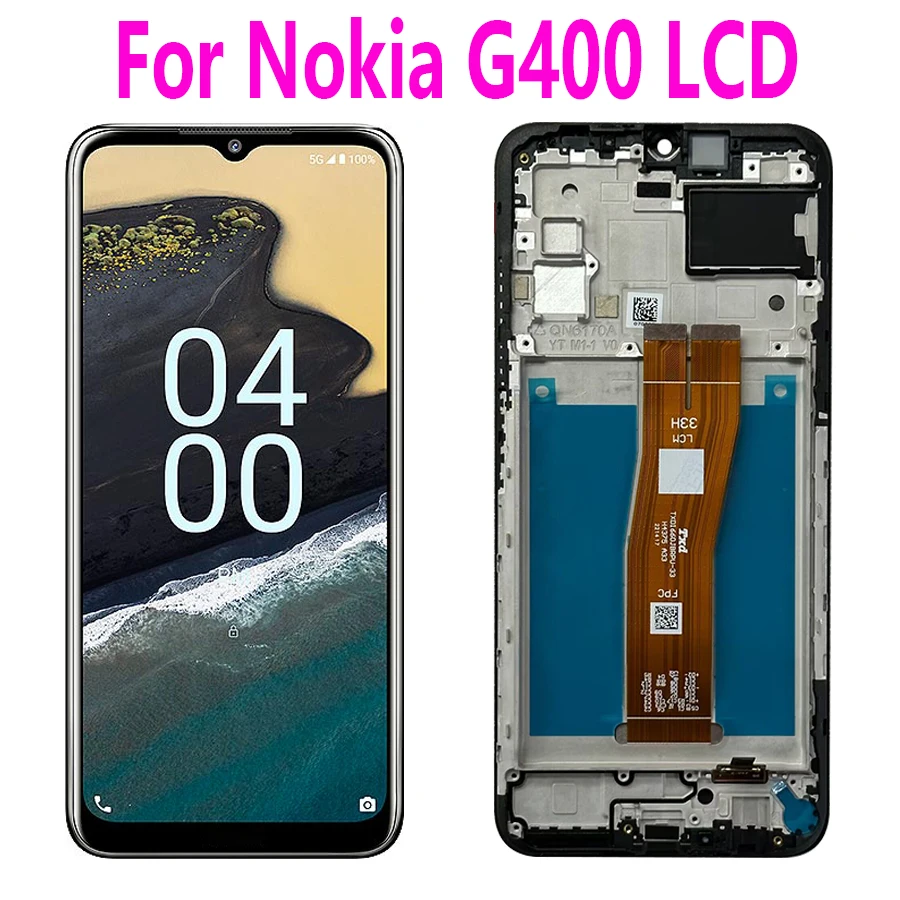

6,58 "Оригинальный ЖК-дисплей для Nokia G400, сенсорный экран, панель, дигитайзер в сборе, запасные части для Nokia G400, ЖК-дисплей с рамкой