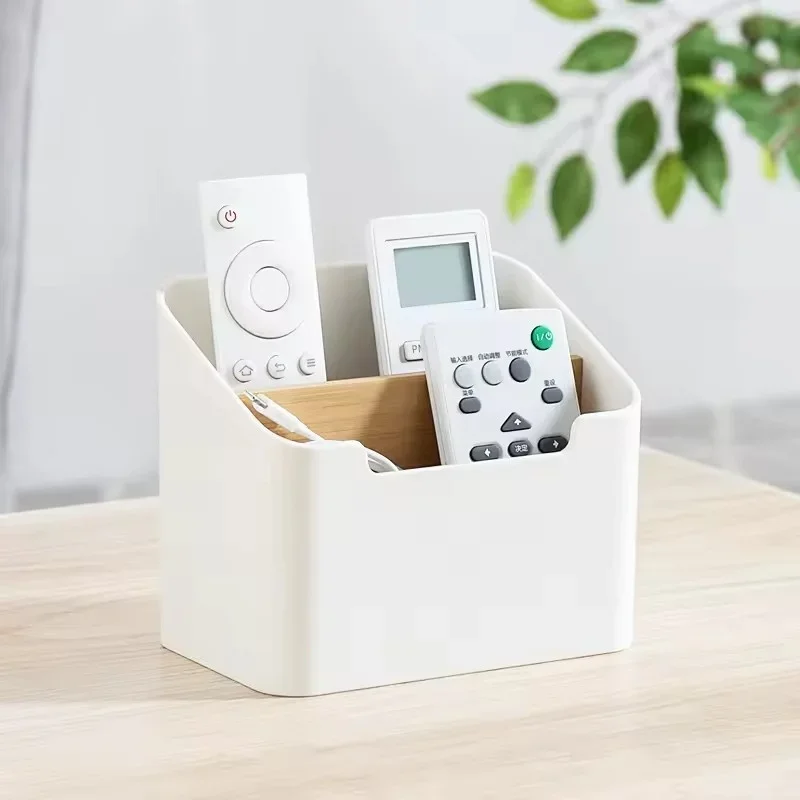 1/2PCS Multifunctional Compartment Storage Box Bamboo Wooden Desktop Organizer Cosmetic Stationery Remote Control Organizer
