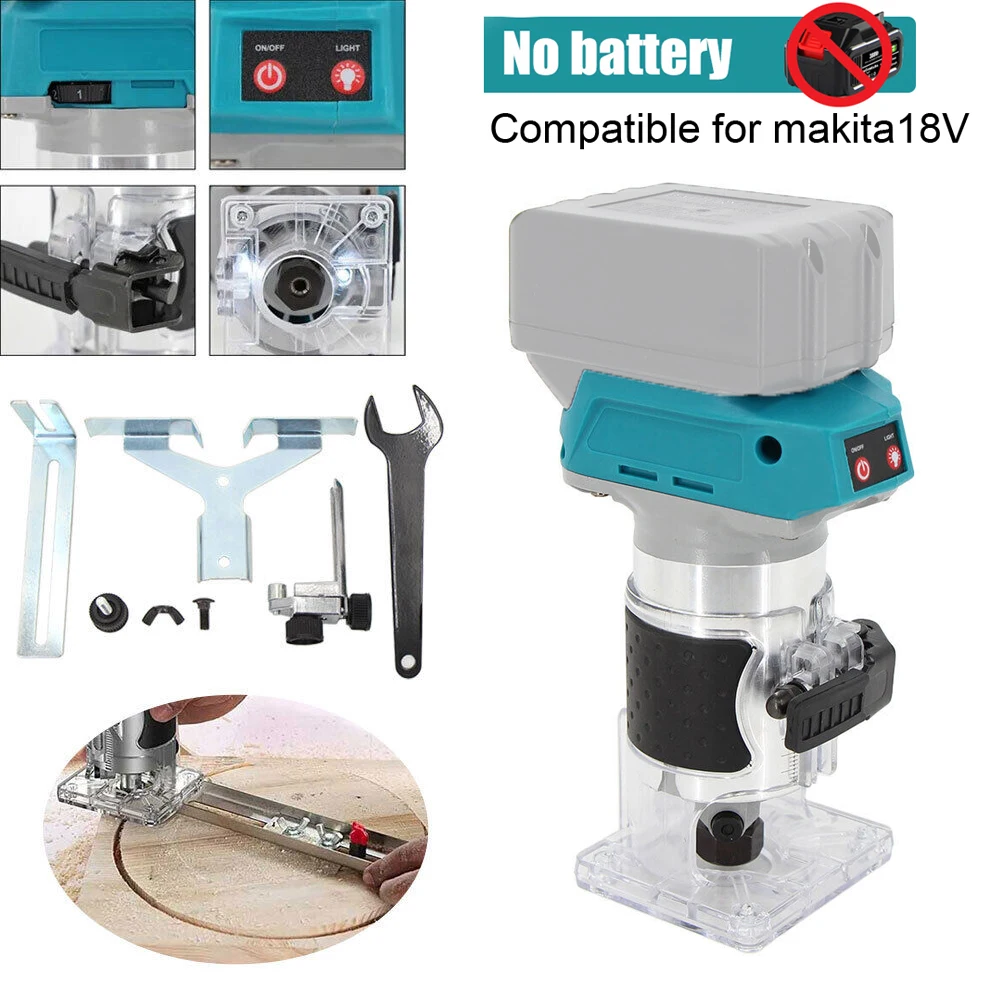 Woodworking Electric Trimmer Brushless Wood Router Wood Trimmer Machine Engraving Slotting Machine for Makita 18V Battery 4