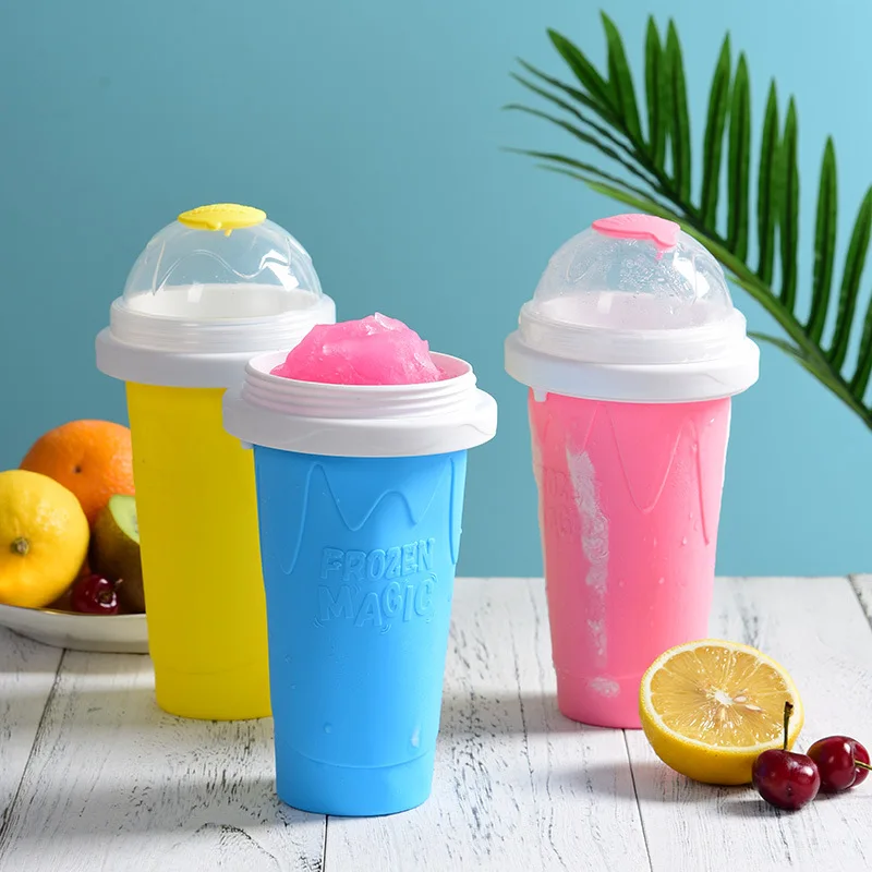 Silicone Ice Cube Maker Ice Maker Shake Smoothies Cup Ice Cream Maker Quick-Frozen Silicone Squeeze Cup DIY Juice Milkshake Water Bottle Cooling Sand Home