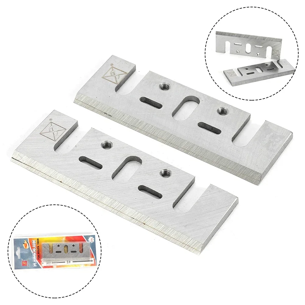 Wood electric planer 2Pcs/set 82mm 3-1/4'' Wood Planer Blade Electric Planer Knife Replacements For 1900B KP0800 F20 D26676 DW680
