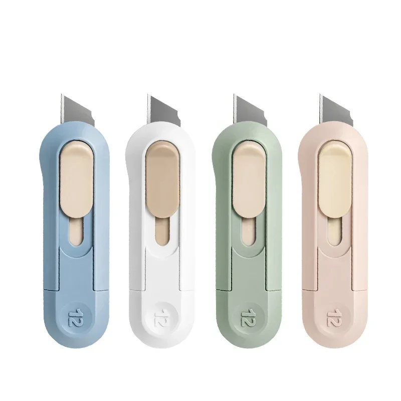

Portable Mini Box Cutter Utility Knife, SK5 Metal Blades Opener Cutting Auto-Retractable Pocket Paper