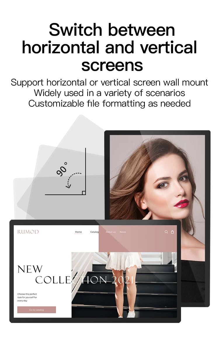 Ultra-thin 21.5 Inch Wall Mount Android 14 Tablet Touch Screen Display 8-core CP
