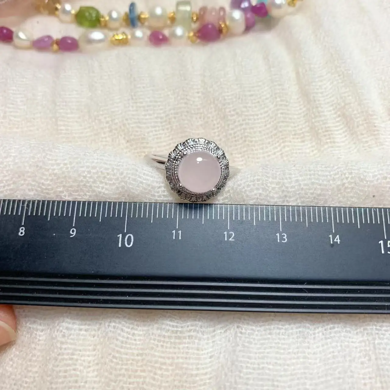 MM Natural Rose Quartz Ring Adjustable Female Ring Jewelry for Women Gift Wholesale High Quality Wedding Fine