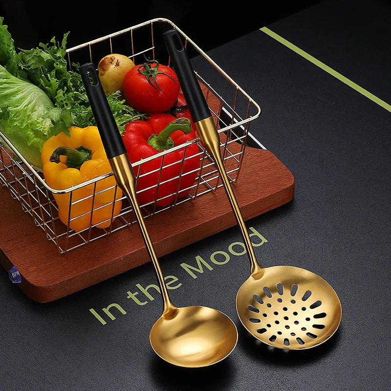 

Stainless Steel Kitchenware Set Bakelite Handle Cooking Anti-scalding and Non-stick Spatula Ladle Tools Kitchen Accessories