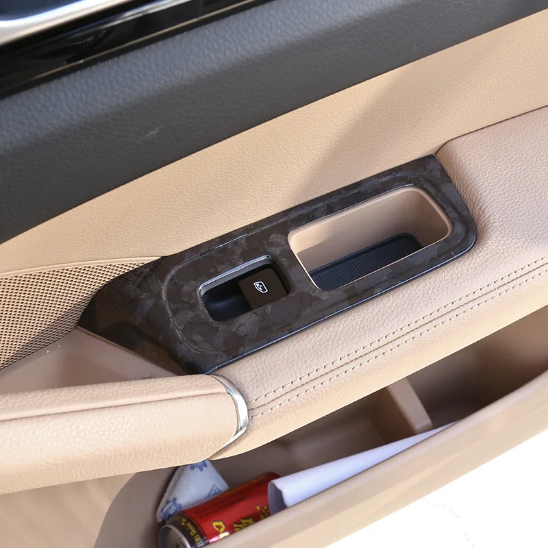 

For Porsche Cayenne 2018-2021 Real Carbon Fiber Car Interior Window Glass Lift Switch Frame Decoration Cover Trim Accessories