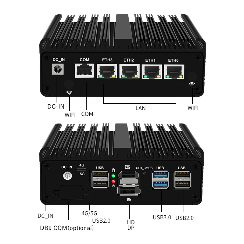 12th Gen Intel N100 Mini PC Firewall Router 4 LAN i226-V 2.5G N6000 N5105 J4125 NVMe Fanless Mini Computer Proxmox pfSense Box 3