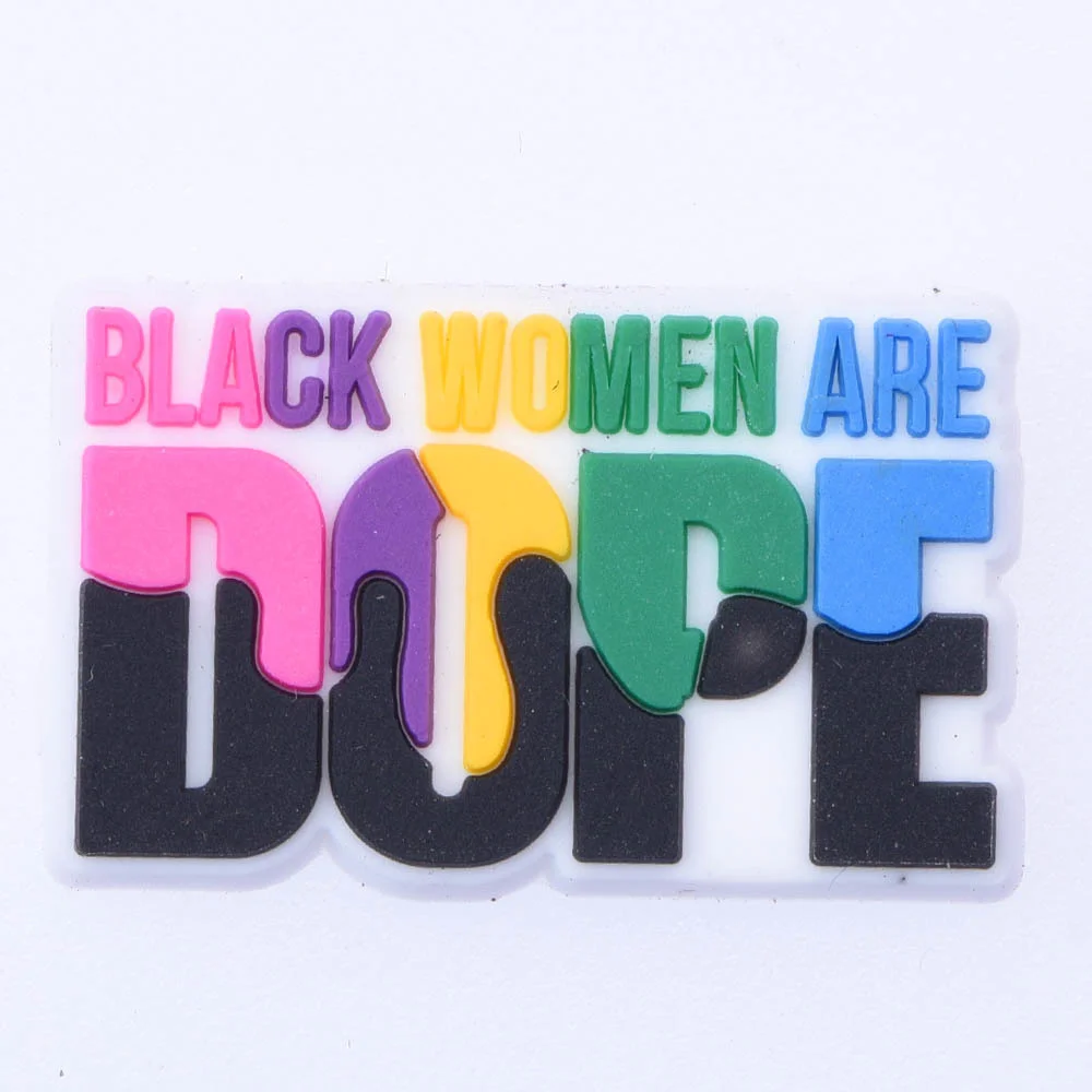1 Pcs Black Girl Magic Croc Shoe Charms Accessories Decorations Clog Sandals PVC Black Lives Matter Charm Button BLM Girl Gift 1 Pcs Black Girl Magic Croc Shoe Charms Accessories Decorations Clog Sandals PVC Black Lives Matter Charm Button BLM Girl Gift