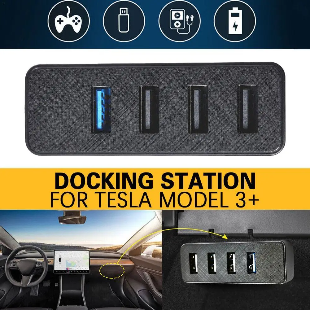 for Tesla New Highland Docking Station Glove Box USB Hub Expansion Dock ...