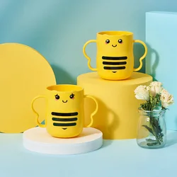 250ml Cartoon Cute Bee Anti-slip Drink Water Mouth Cup Drinkware For Baby Kids Children Student Bottle Creative Gifts Wholesale