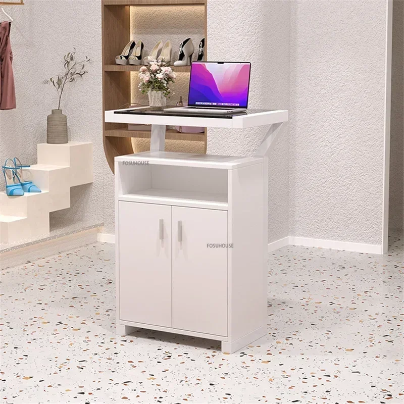 Modern Light Luxury Podium Stand Small Welcome Desk Guide Desk Creative Company Reception Desks Clothing Store Cashier Counter