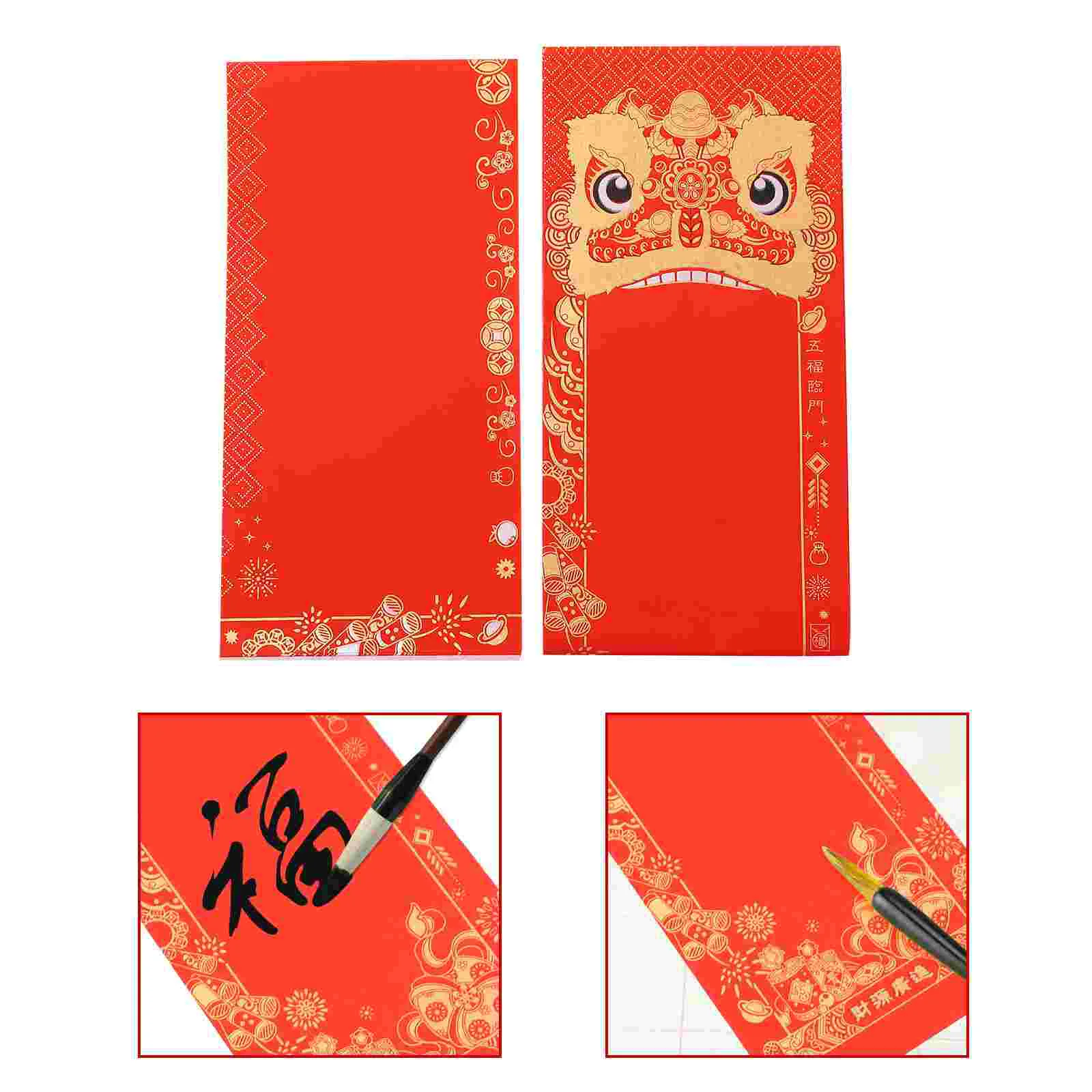 

10 Sets Couplet Chinese Couplets Paper Red Xuan Rice Spring Festival Supply DIY New Year Decor Decoration