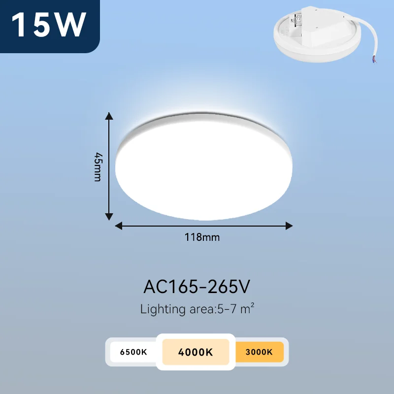 thumbnail image 1 of Lámpara de techo LED UFO ultradelgada y ultrabrillante de 50 W, 30 W, 20 W y 15 W, iluminación moderna para dormitorio, cocina, 220 V, 1 of 5