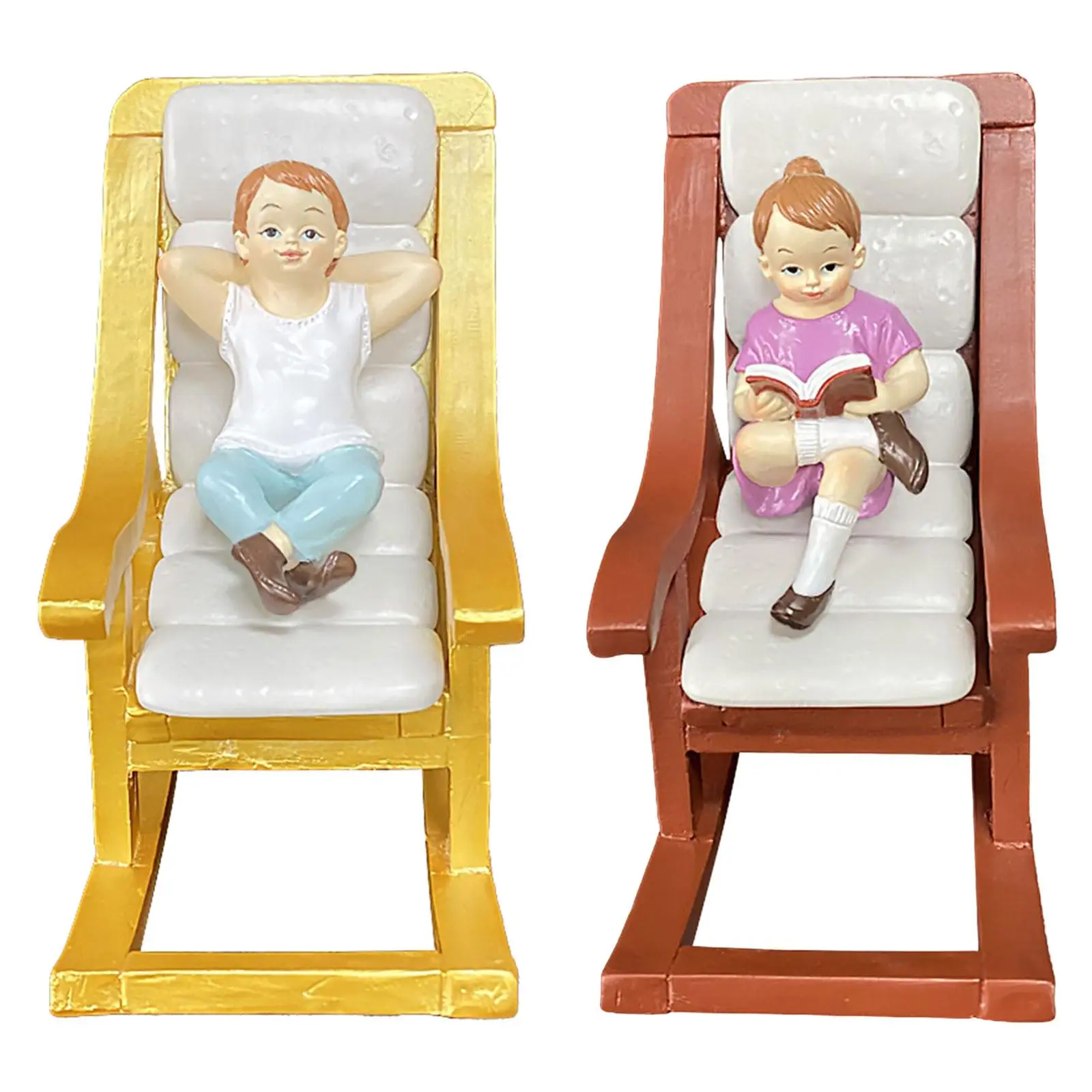 

1:12 Scale Miniature Rocking Chair 1:12 Dollhouse Miniature Rocking Chair Model for Bedroom Home Photo Props Decoration Gift