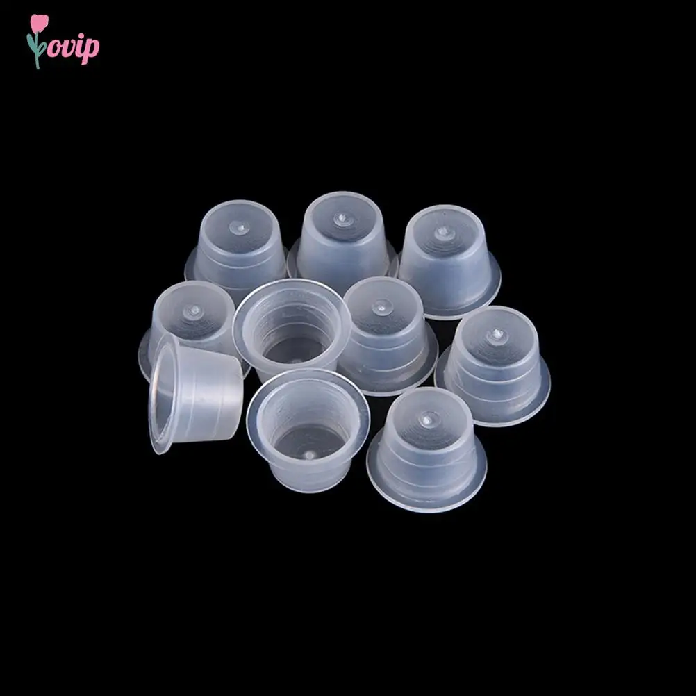 

16/19mm Disposable Microblading Steady Plastic Tattoo Ink Cups 2 sizes Permanent Makeup Pigment Clear Holder Container Cap
