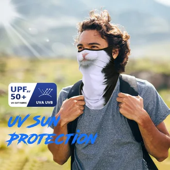 3D Animals Magic Scarf Bandana Breathable Neck Warmer Gaiter Hanging Ear Outdoor Sports Triangle Face Mask Neckerchief Summer 3