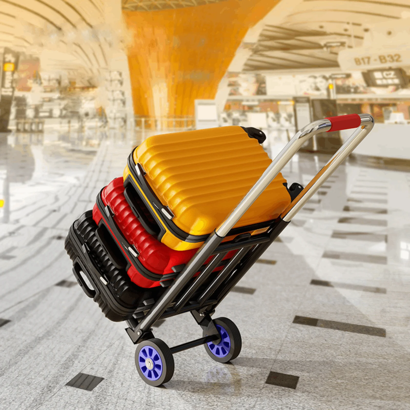 Folding Retractable Trolley Folding Hand Truck Handling Household Magic Trailer Shopping Cart Trolley Portable Luggage Hand Cart