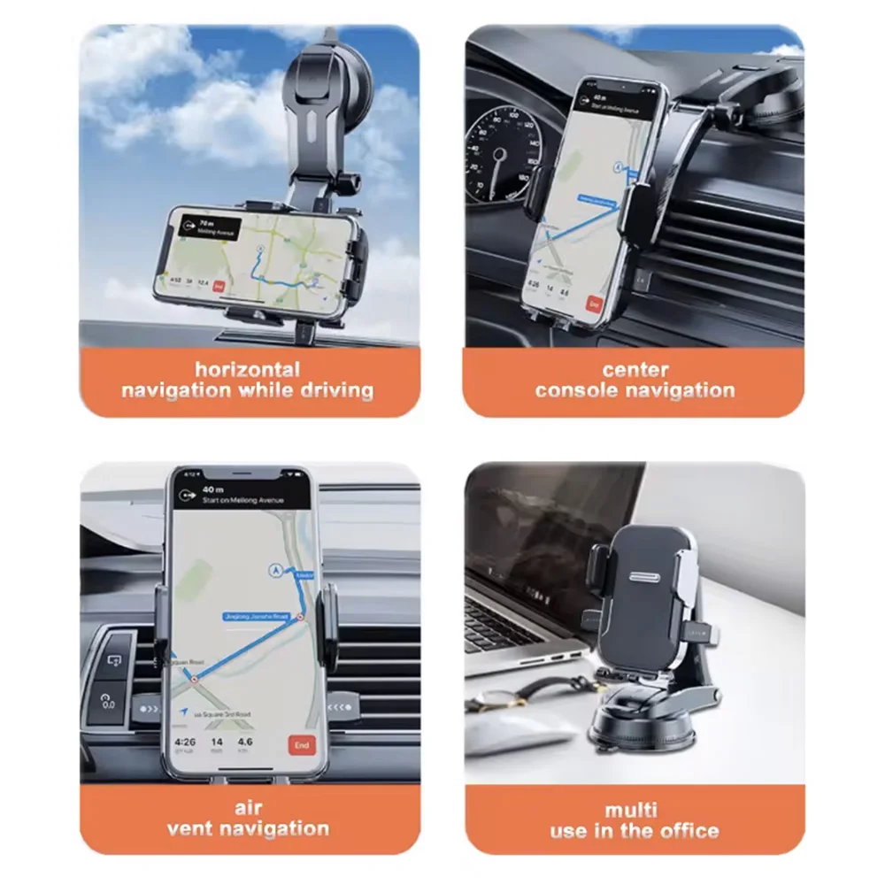 Car Phone Holder Dashboard Mount 360° Rotation Adjustable Car Stand Phone Bracket For iPhone 17 1615 Samsung Universal Car Mount