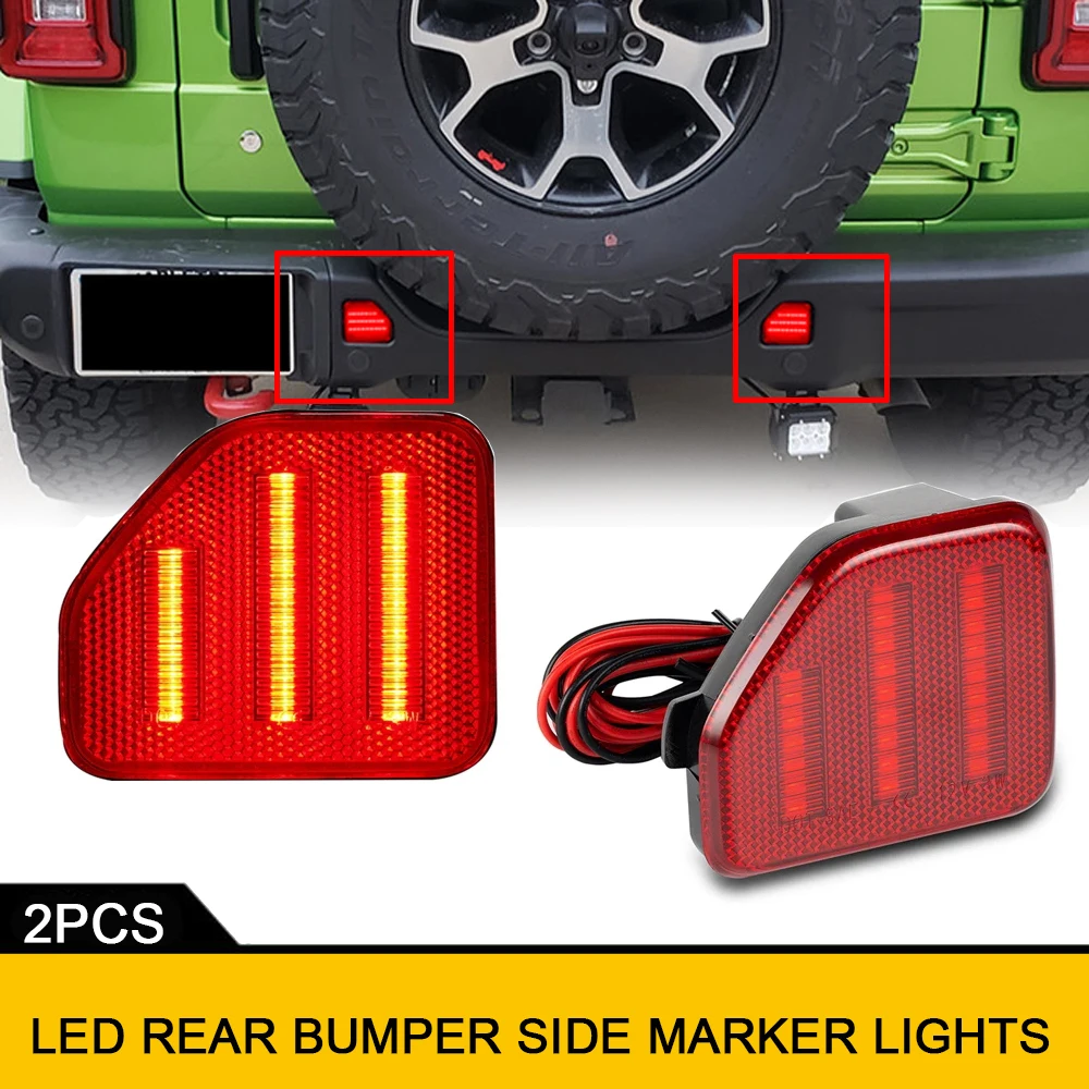2X Car Tail Led Paraurti Posteriore Riflettore Luci Freno Stop Lampada Per Jeep Wrangler Jl 2018- Oem # Ch1184108