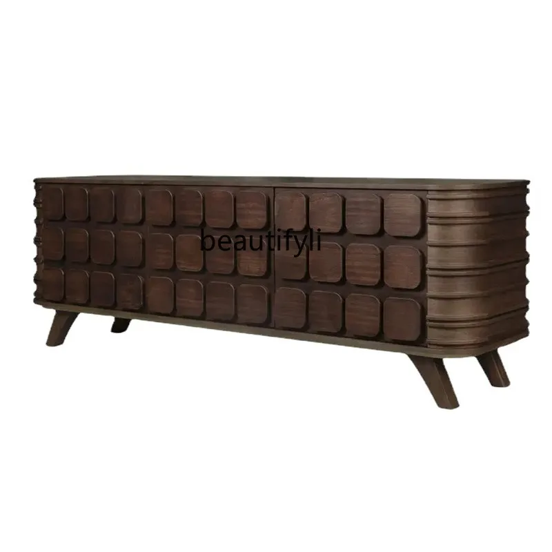 

Custom American Retro Sideboard Nordic Creative TV Cabinet Walnut Color Home Entrance Cabinet Sofa Back Cabinet Simple