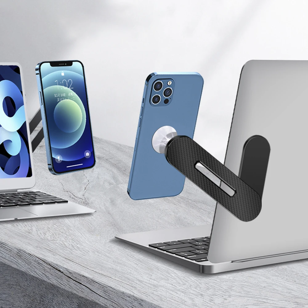 Laptop Screen Expand Magnetic Phone Holder Stand Folding Side Dual-Screen Mount for iPhone 13 14 Pro Max Xiaomi Huawei Bracket mobile phone stand laptop stand