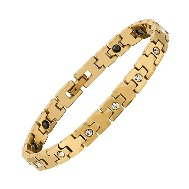 

Custom Size 18k Gold Plated Jewelry Stainless Steel Waterproof Male Energy Bracelet For Gift