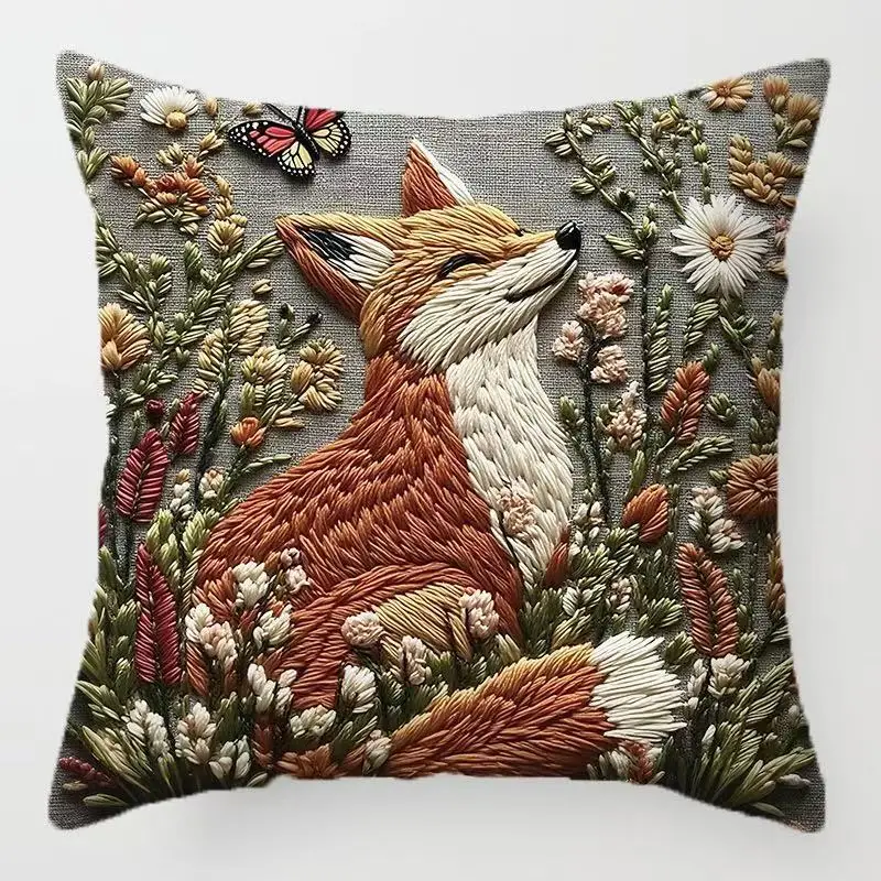 Niedlicher Alpaka-Kissenbezug 45*45cm - 1 Stück Weicher Kurzvelours 2D-Bedruckter Kissenbezug für Sofa, Auto, Kopfteil-Dekoration – Detail 9