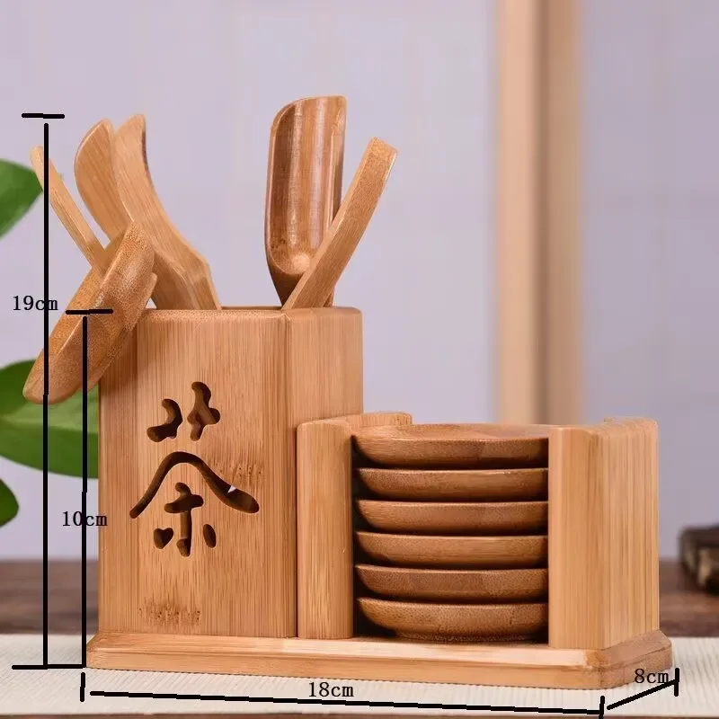 Chinese Bamboo Tea Tools Set Puer Knife Spoon Clip Strainer Vintage Handmade Kung Fu Tea Sets Accessories Ceremony